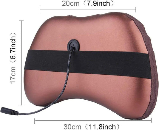 2 in 1 Electric Neck & Back Massage Pillow for Cars/Offices