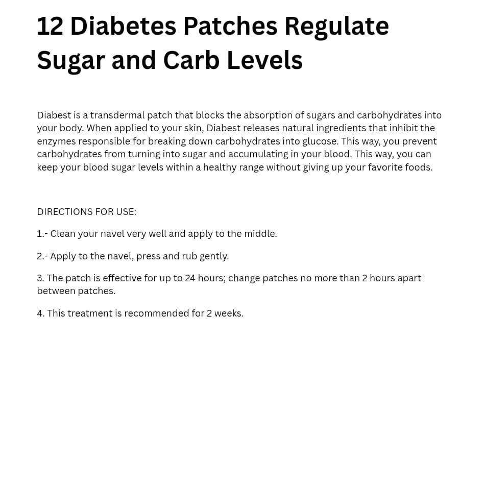 Diabetic Patch Carb Sugar Blocker 12 Pcs White