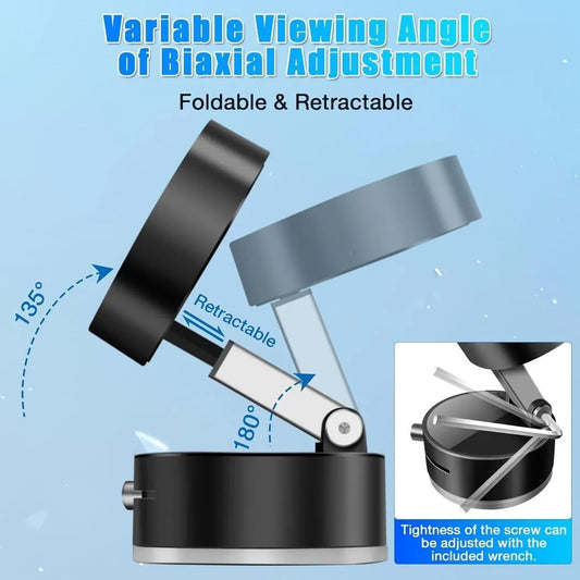 Magnetic Suction Phone Holder – Easy to Operate, Foldable & Adjustable for Car/Bathroom/Gym/Kitchen