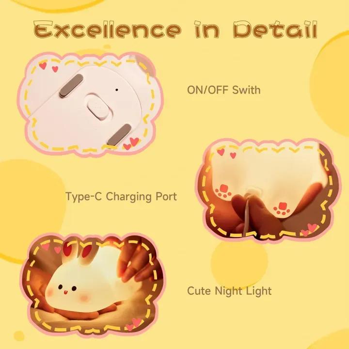 Silicone Rabbit Bunny LED Night Light